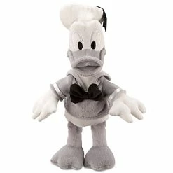 Disney Plush - Black And White Donald Duck Plush Toy -- 7'' H